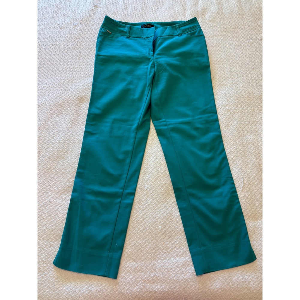 White House Black Market Slim Ankle Pants Teal Green Size 4R Dress Trousers